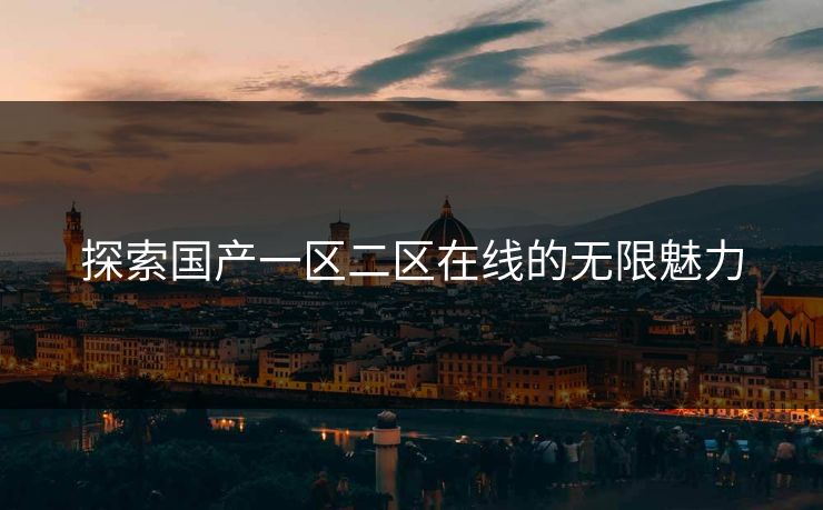 探索国产一区二区在线的无限魅力