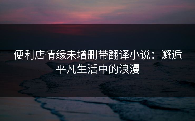 便利店情缘未增删带翻译小说：邂逅平凡生活中的浪漫