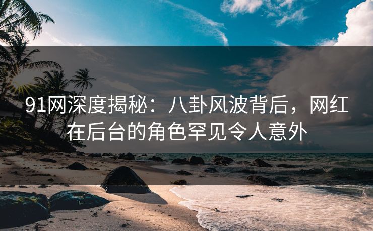 91网深度揭秘：八卦风波背后，网红在后台的角色罕见令人意外