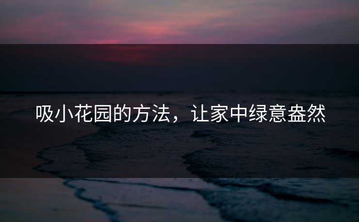 吸小花园的方法，让家中绿意盎然